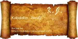 Kabdebo Jenő névjegykártya